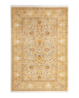 One-of-a-Kind Imported Hand-Knotted Area Rug  - Ivory, 6' 2" x 9' 2" - Modern Rug Importers