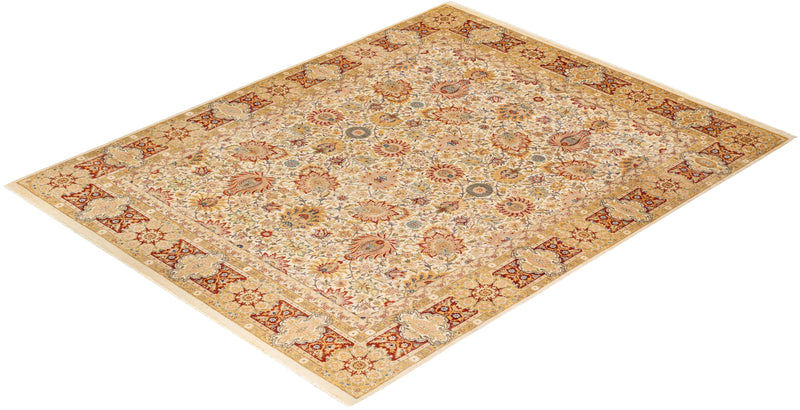 One-of-a-Kind Imported Hand-Knotted Area Rug  - Ivory, 8' 1" x 10' 3" - Modern Rug Importers