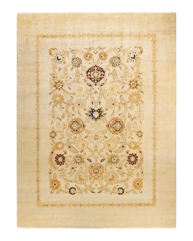 One-of-a-Kind Imported Hand-Knotted Area Rug  - Ivory, 9' 1" x 12' 0" - Modern Rug Importers