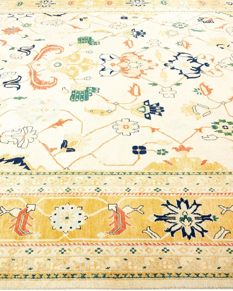 One-of-a-Kind Imported Hand-knotted Area Rug  - Ivory, 9' 1" x 12' 4" - Modern Rug Importers