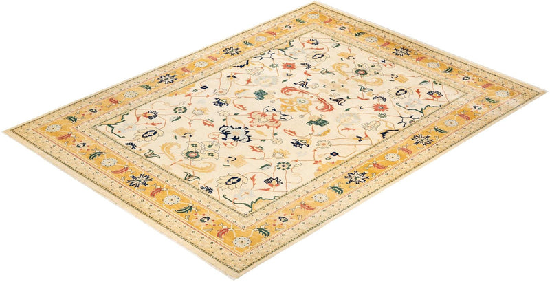 One-of-a-Kind Imported Hand-knotted Area Rug  - Ivory, 9' 1" x 12' 4" - Modern Rug Importers