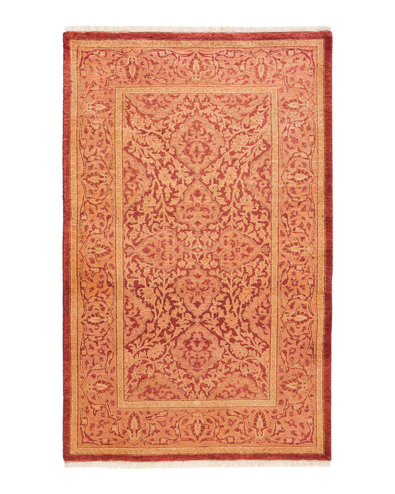 One-of-a-Kind Imported Hand-knotted Area Rug  - Orange, 2' 8" x 4' 1" - Modern Rug Importers