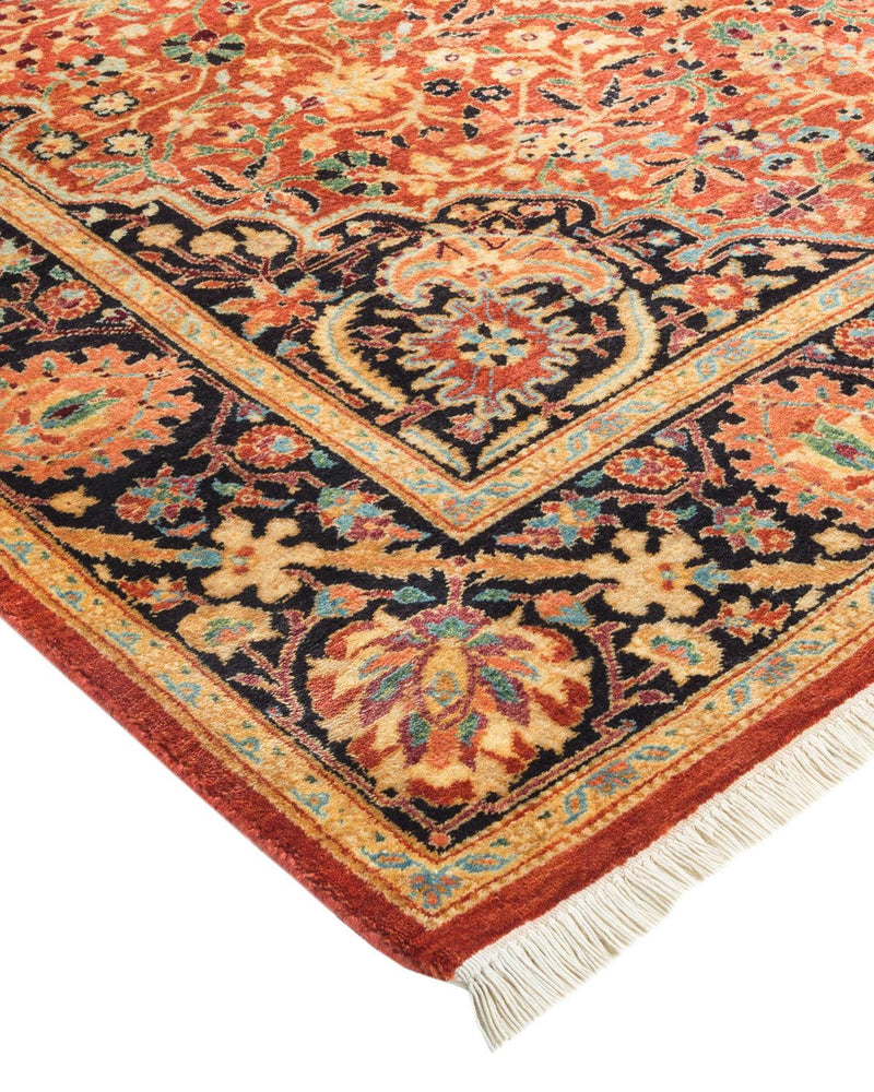 One-of-a-Kind Imported Hand-knotted Area Rug  - Orange, 4' 2" x 5' 10" - Modern Rug Importers