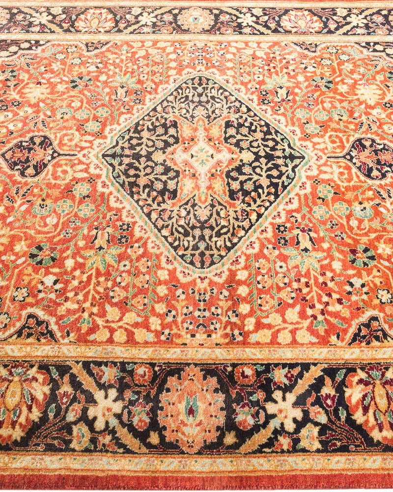 One-of-a-Kind Imported Hand-knotted Area Rug  - Orange, 4' 2" x 5' 10" - Modern Rug Importers