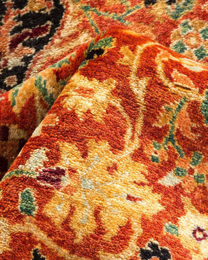 One-of-a-Kind Imported Hand-knotted Area Rug  - Orange, 4' 2" x 5' 10" - Modern Rug Importers