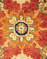 One-of-a-Kind Imported Hand-Knotted Area Rug  - Orange, 6' 1" x 6' 1" - Modern Rug Importers