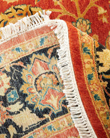 One-of-a-Kind Imported Hand-Knotted Area Rug  - Orange, 6' 1" x 6' 1" - Modern Rug Importers