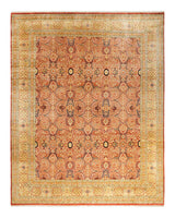 One-of-a-Kind Imported Hand-Knotted Area Rug  - Orange, 8' 0" x 10' 2" - Modern Rug Importers