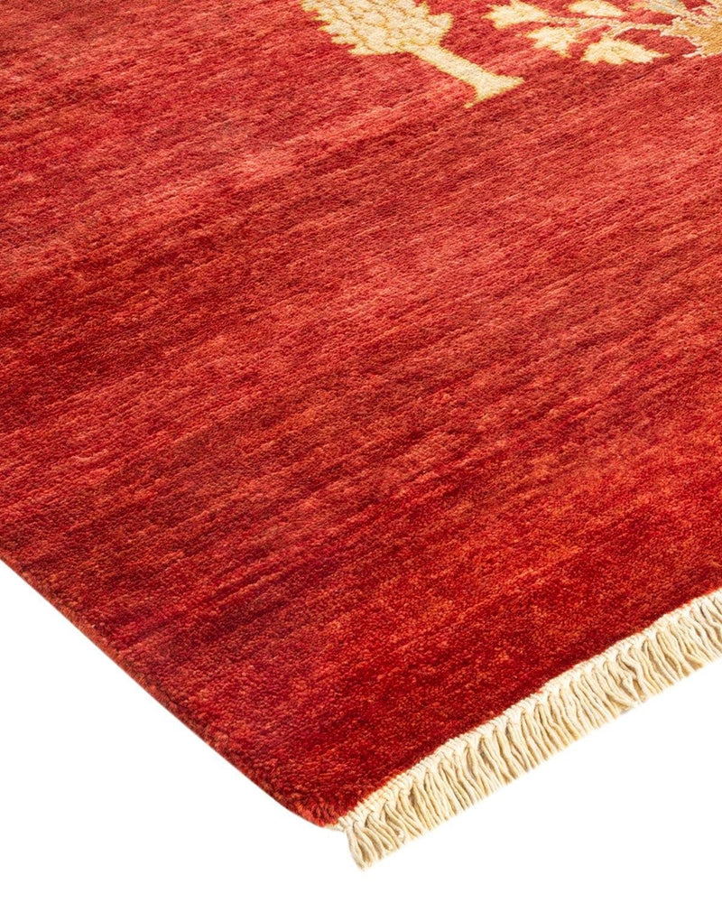 One-of-a-Kind Imported Hand-Knotted Area Rug  - Orange, 8' 10" x 12' 2" - Modern Rug Importers