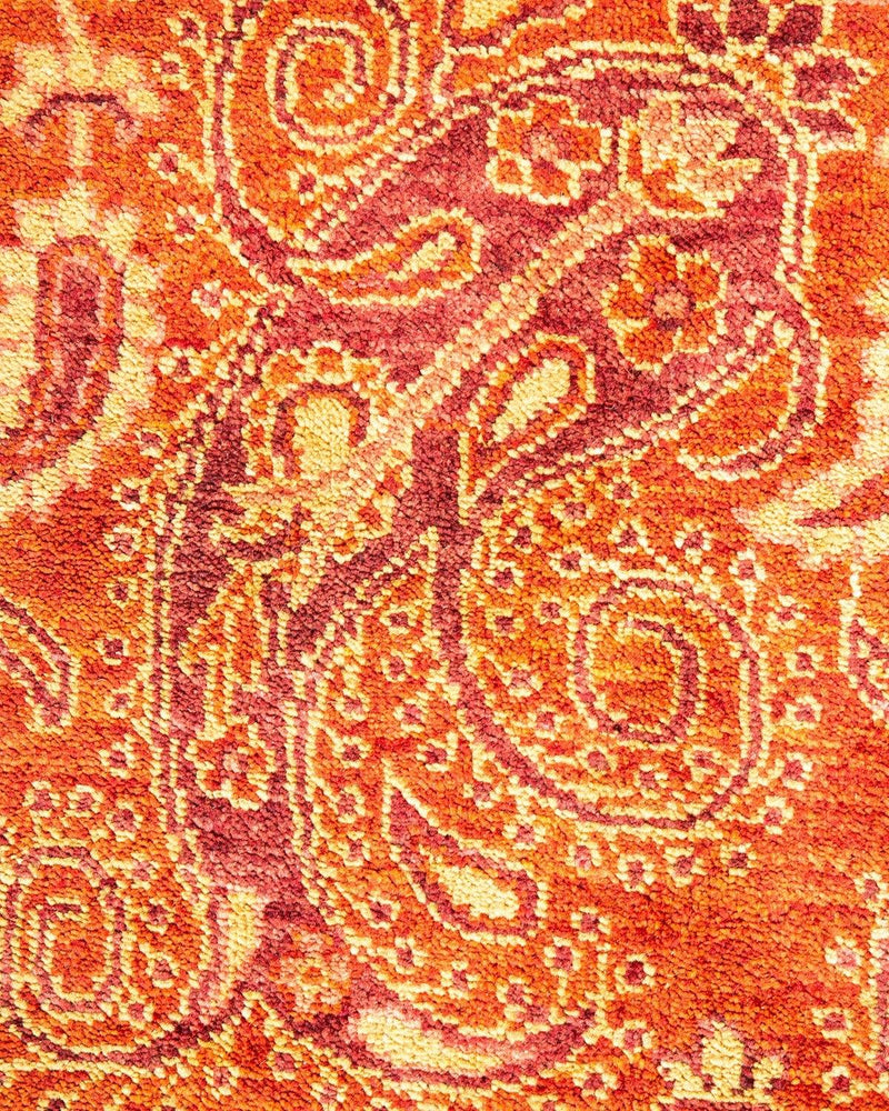 One-of-a-Kind Imported Hand-Knotted Area Rug  - Orange, 9' 2" x 11' 10" - Modern Rug Importers