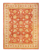 One-of-a-Kind Imported Hand-Knotted Area Rug  - Orange, 9' 2" x 12' 0" - Modern Rug Importers