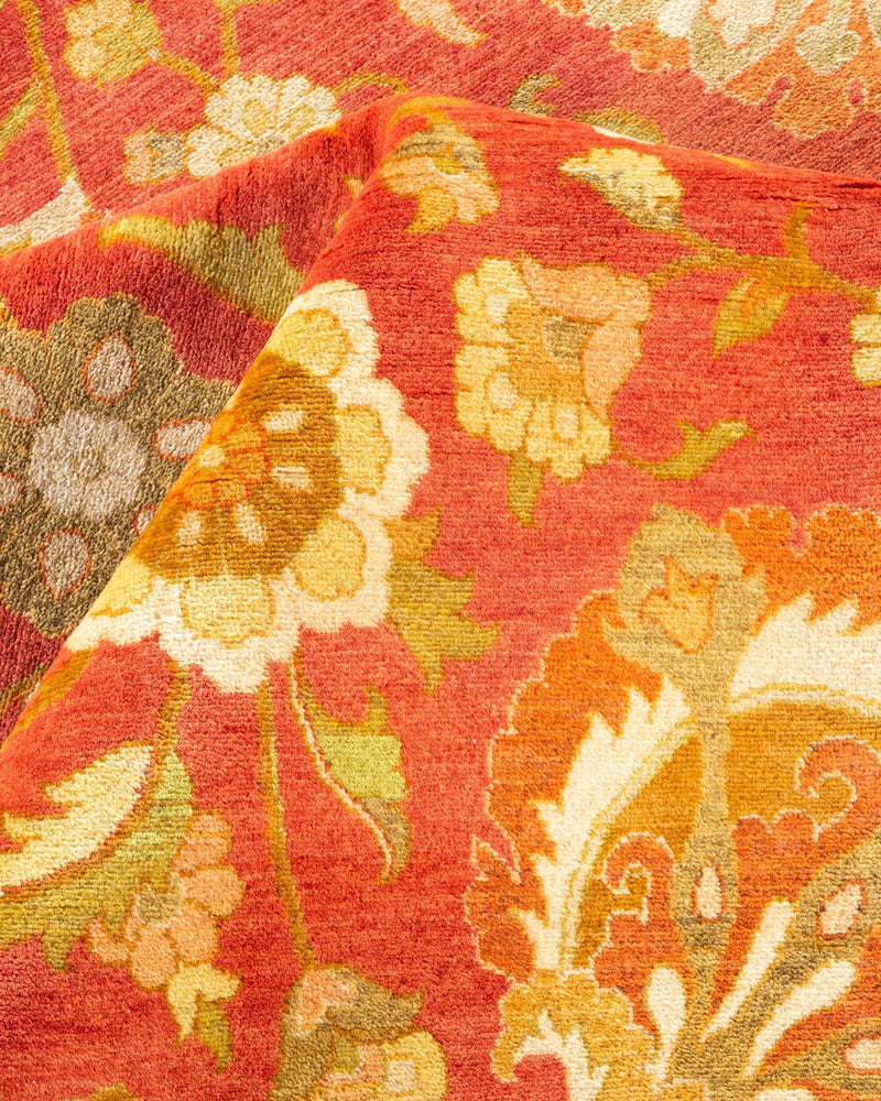 One-of-a-Kind Imported Hand-Knotted Area Rug  - Orange, 9' 2" x 12' 0" - Modern Rug Importers