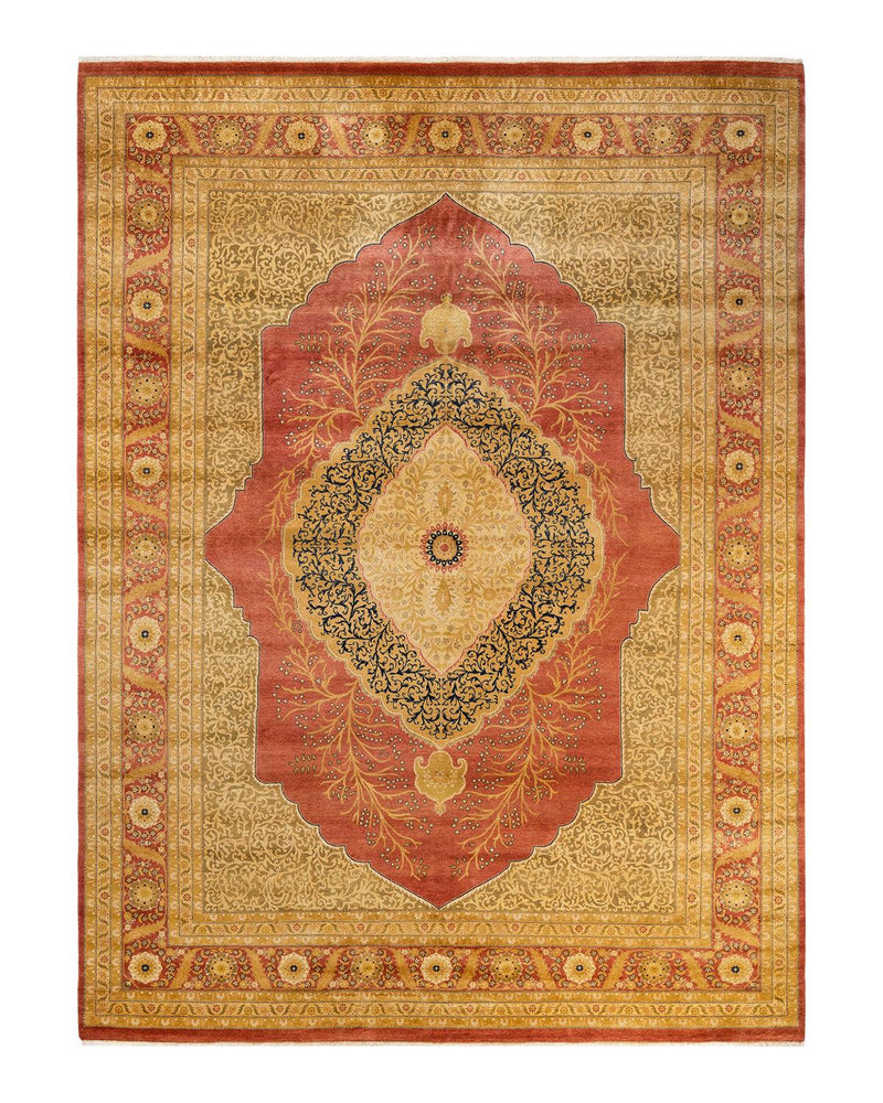 One-of-a-Kind Imported Hand-Knotted Area Rug  - Orange, 9' 2" x 12' 5" - Modern Rug Importers