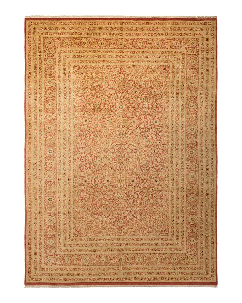 One-of-a-Kind Imported Hand-knotted Area Rug  - Orange, 9' 2" x 12' 6" - Modern Rug Importers