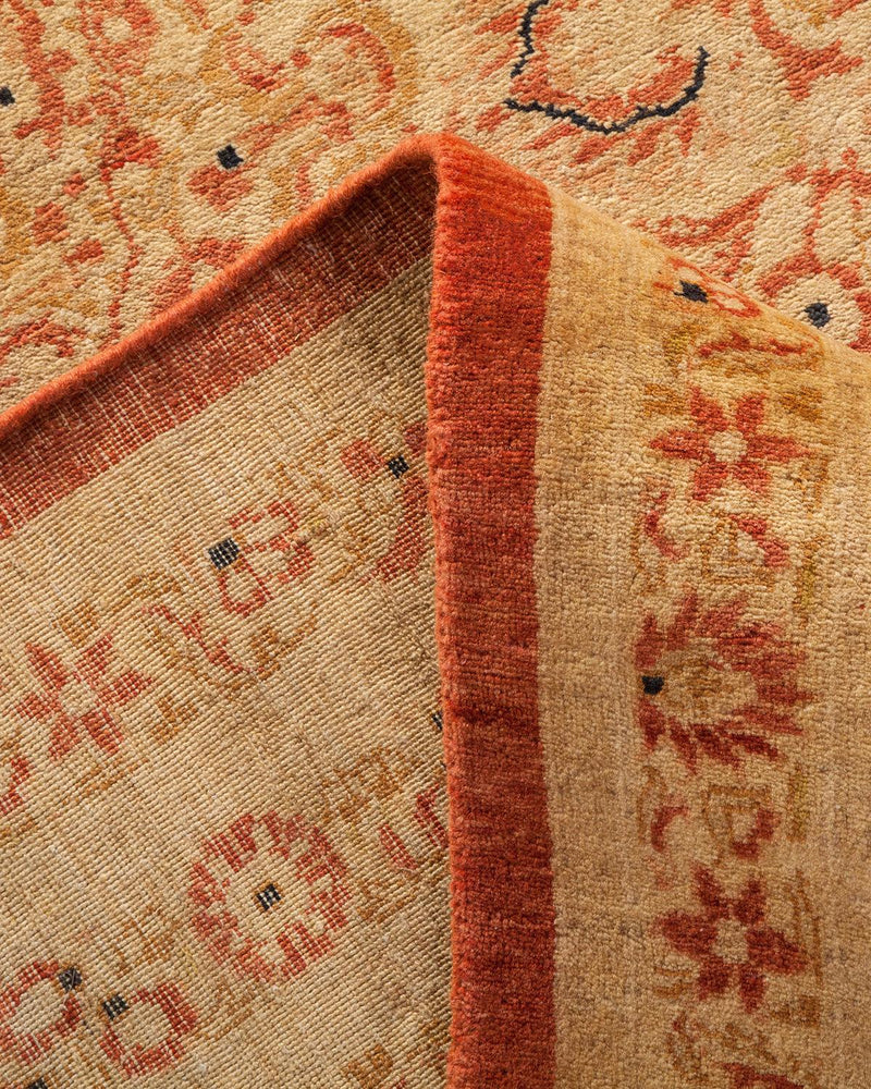 One-of-a-Kind Imported Hand-knotted Area Rug  - Orange, 9' 2" x 12' 6" - Modern Rug Importers