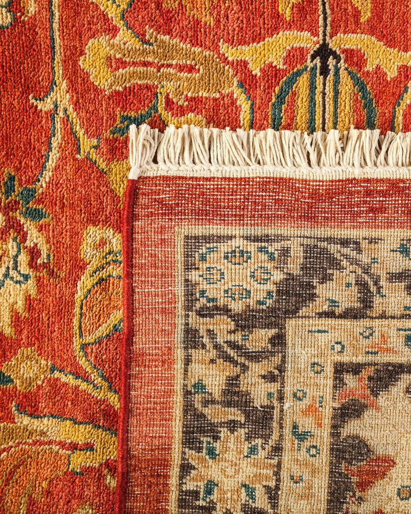 One-of-a-Kind Imported Hand-knotted Area Rug  - Orange, 9' 3" x 12' 1" - Modern Rug Importers