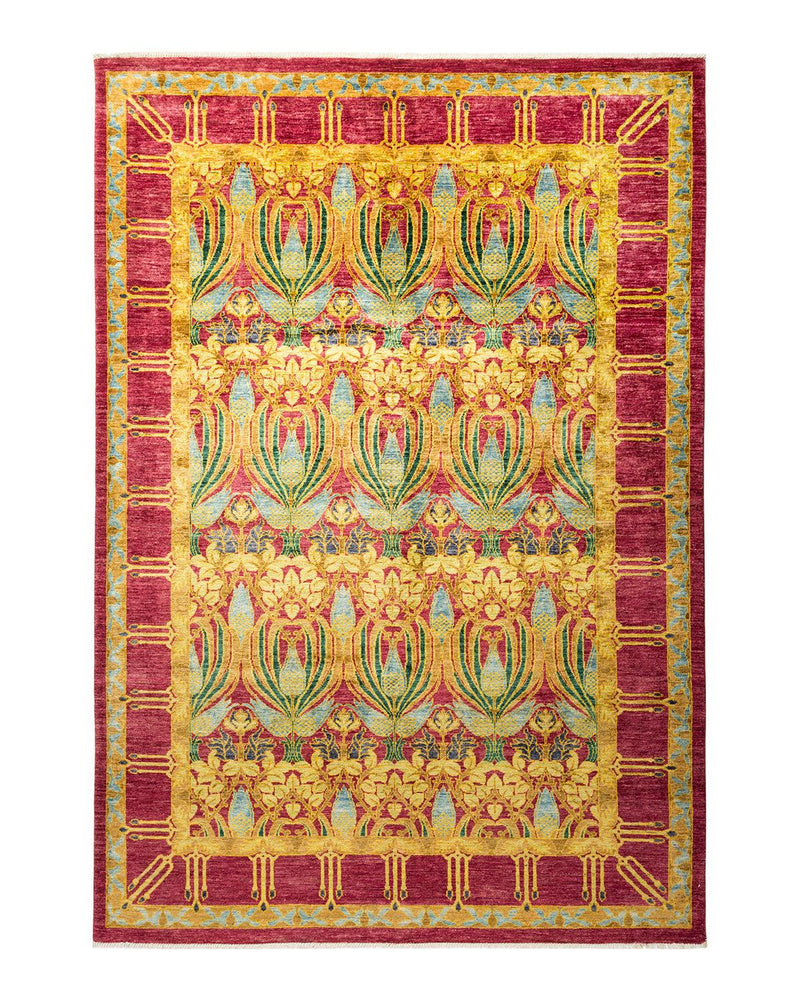 One-of-a-Kind Imported Hand-knotted Area Rug  - Pink, 6' 10" x 9' 7" - Modern Rug Importers