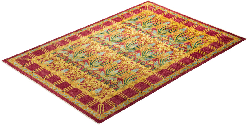 One-of-a-Kind Imported Hand-knotted Area Rug  - Pink, 6' 10" x 9' 7" - Modern Rug Importers