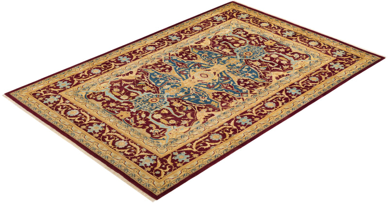 One-of-a-Kind Imported Hand-knotted Area Rug  - Purple, 6' 1" x 9' 0" - Modern Rug Importers
