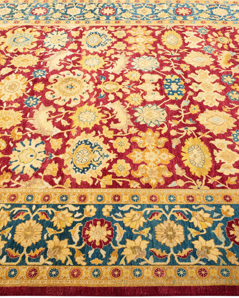 One-of-a-Kind Imported Hand-Knotted Area Rug  - Red, 6' 1" x 8' 10" - Modern Rug Importers