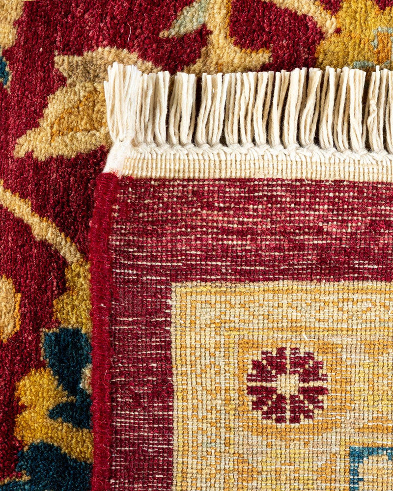 One-of-a-Kind Imported Hand-Knotted Area Rug  - Red, 6' 1" x 8' 10" - Modern Rug Importers