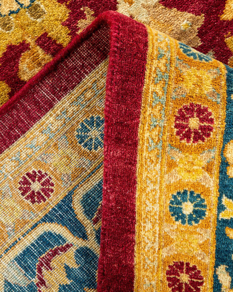One-of-a-Kind Imported Hand-Knotted Area Rug  - Red, 6' 1" x 8' 10" - Modern Rug Importers
