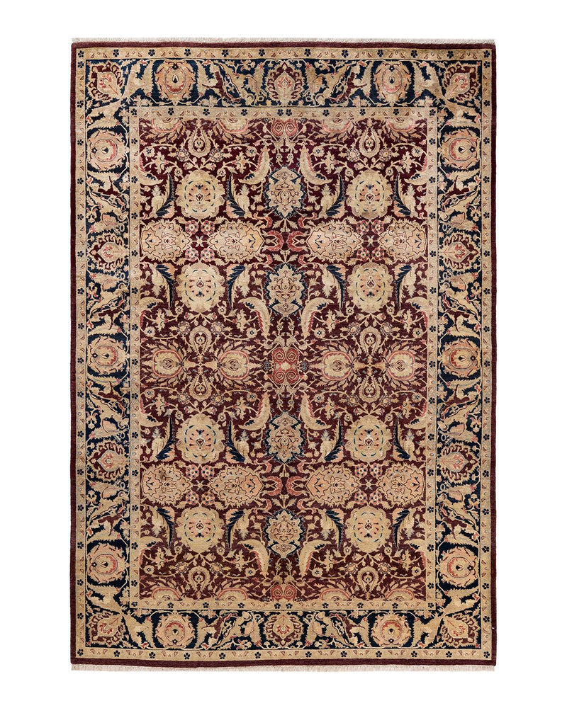 One-of-a-Kind Imported Hand-knotted Area Rug  - Red,  6' 1" x 9' 1" - Modern Rug Importers