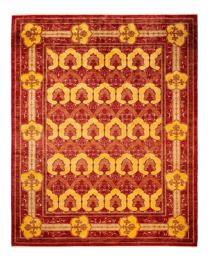 One-of-a-Kind Imported Hand-knotted Area Rug  - Red, 8' 1" x 10' 0" - Modern Rug Importers