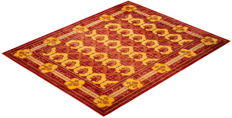 One-of-a-Kind Imported Hand-knotted Area Rug  - Red, 8' 1" x 10' 0" - Modern Rug Importers