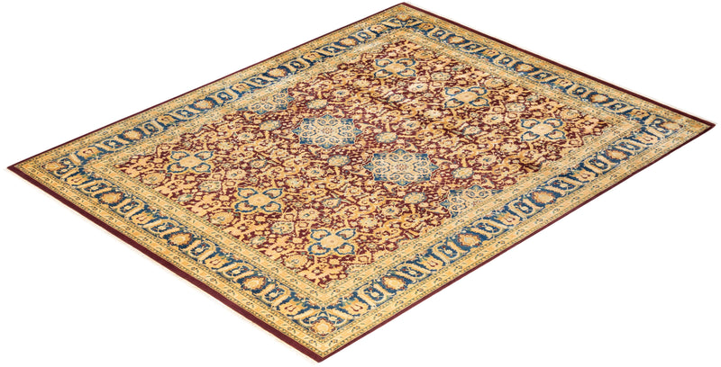 One-of-a-Kind Imported Hand-Knotted Area Rug  - Red, 8' 1" x 10' 1" - Modern Rug Importers