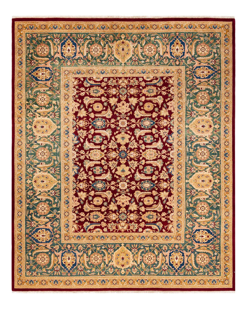 One-of-a-Kind Imported Hand-Knotted Area Rug  - Red, 8' 1" x 10' 2" - Modern Rug Importers