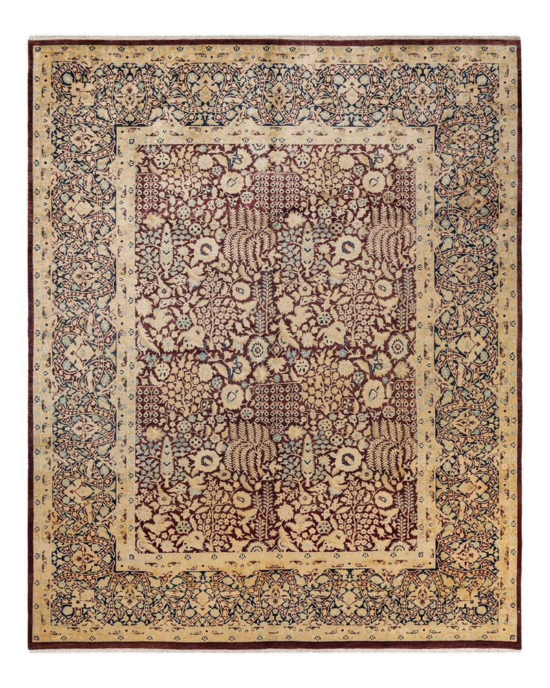 One-of-a-Kind Imported Hand-Knotted Area Rug  - Red, 8' 1" x 10' 2" - Modern Rug Importers