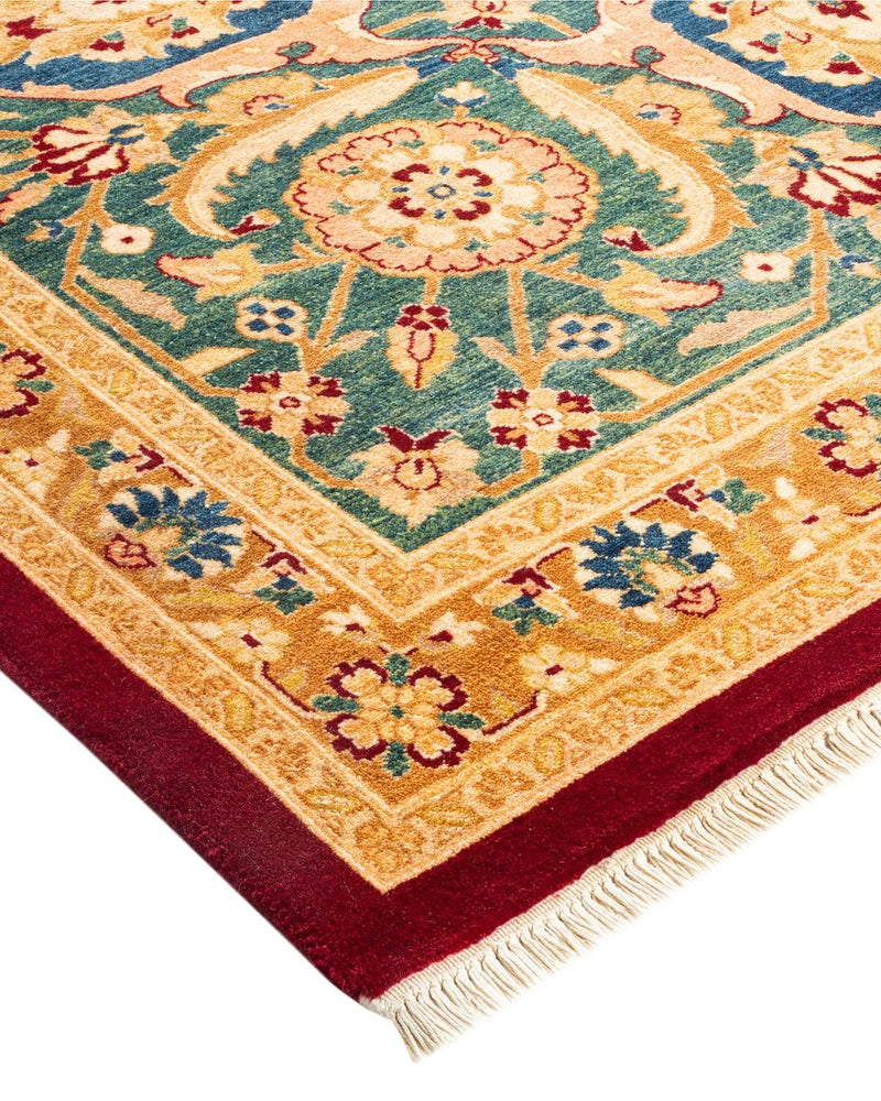 One-of-a-Kind Imported Hand-Knotted Area Rug  - Red, 8' 1" x 10' 2" - Modern Rug Importers