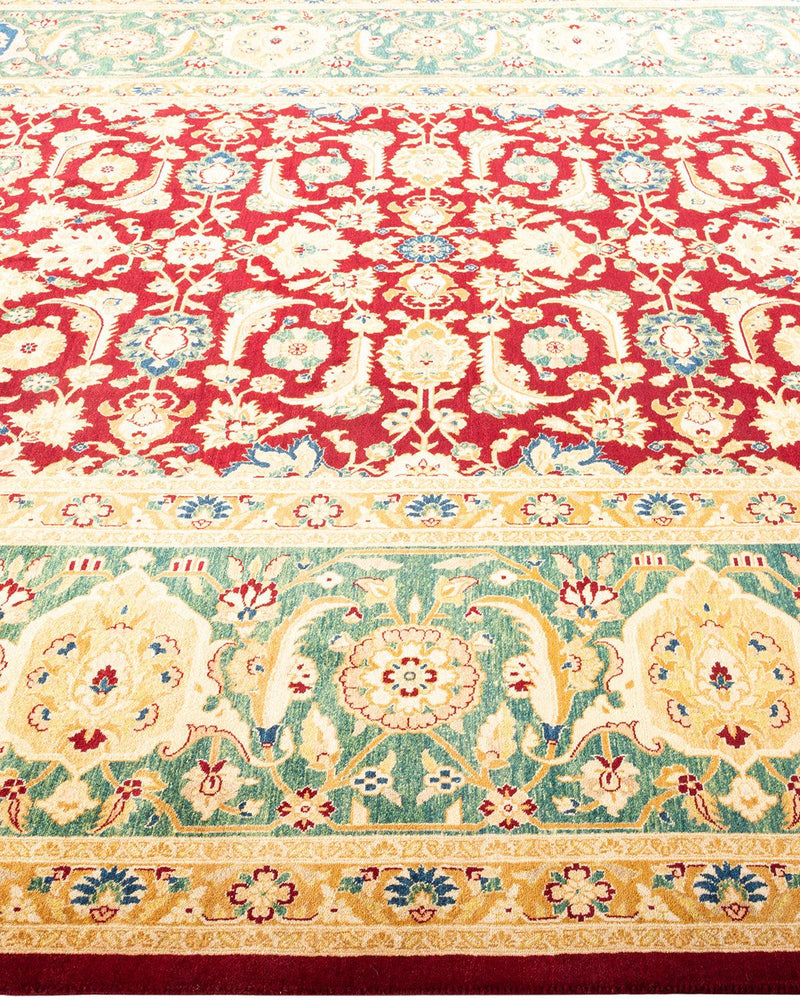 One-of-a-Kind Imported Hand-Knotted Area Rug  - Red, 8' 1" x 10' 2" - Modern Rug Importers
