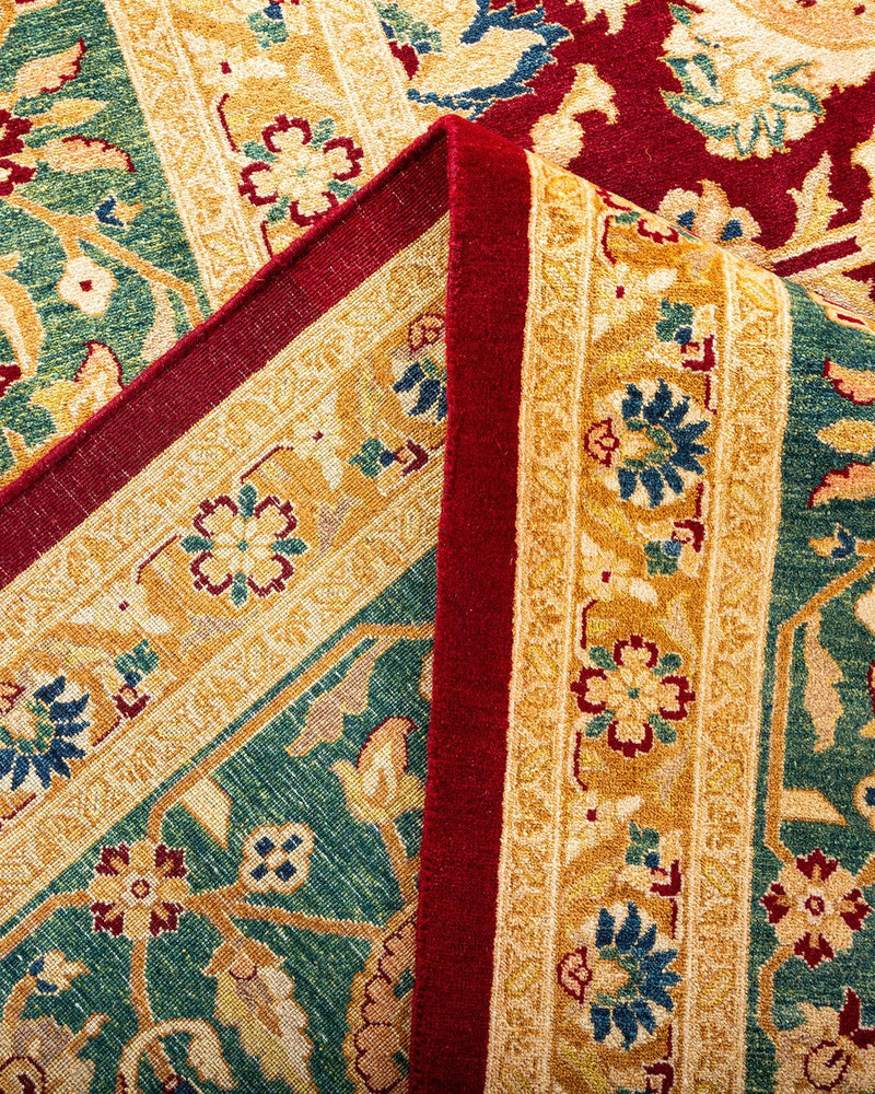 One-of-a-Kind Imported Hand-Knotted Area Rug  - Red, 8' 1" x 10' 2" - Modern Rug Importers
