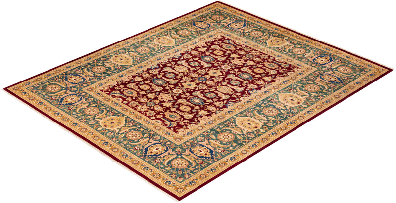 One-of-a-Kind Imported Hand-Knotted Area Rug  - Red, 8' 1" x 10' 2" - Modern Rug Importers