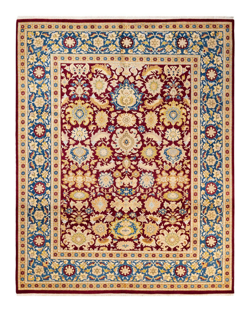 One-of-a-Kind Imported Hand-Knotted Area Rug  - Red, 8' 2" x 10' 3" - Modern Rug Importers