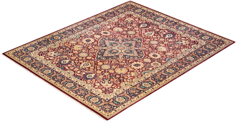 One-of-a-Kind Imported Hand-Knotted Area Rug  - Red, 8' 2" x 9' 10" - Modern Rug Importers