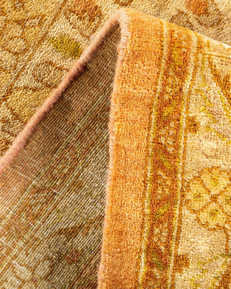 One-of-a-Kind Imported Hand-Knotted Area Rug  - Yellow, 6' 1" x 9' 1" - Modern Rug Importers