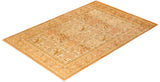 One-of-a-Kind Imported Hand-Knotted Area Rug  - Yellow, 6' 1" x 9' 1" - Modern Rug Importers