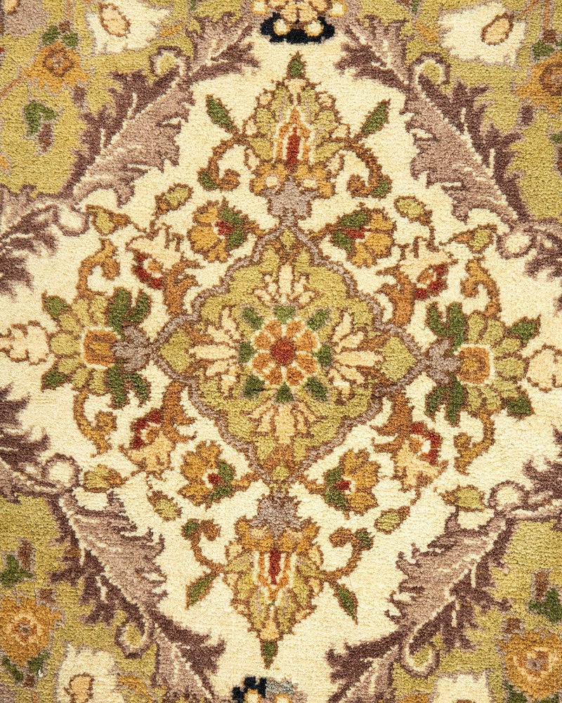 One-of-a-Kind Imported Hand-Knotted Area Rug  - Yellow, 7' 1" x 7' 1" - Modern Rug Importers