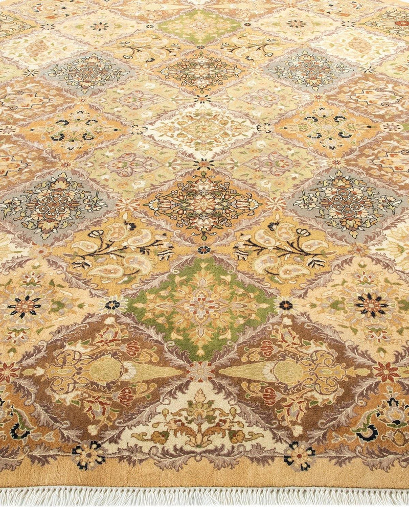 One-of-a-Kind Imported Hand-Knotted Area Rug  - Yellow, 7' 1" x 7' 1" - Modern Rug Importers