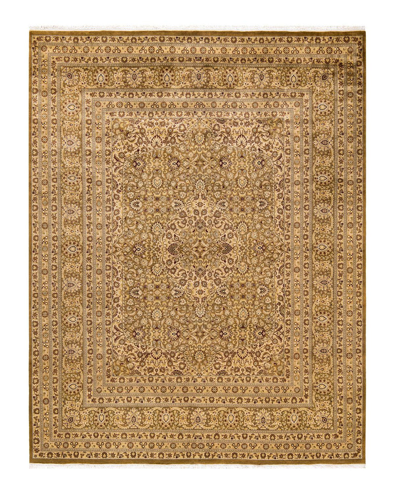 One-of-a-Kind Imported Hand-knotted Area Rug  - Yellow,  7' 10" x 10' 4" - Modern Rug Importers