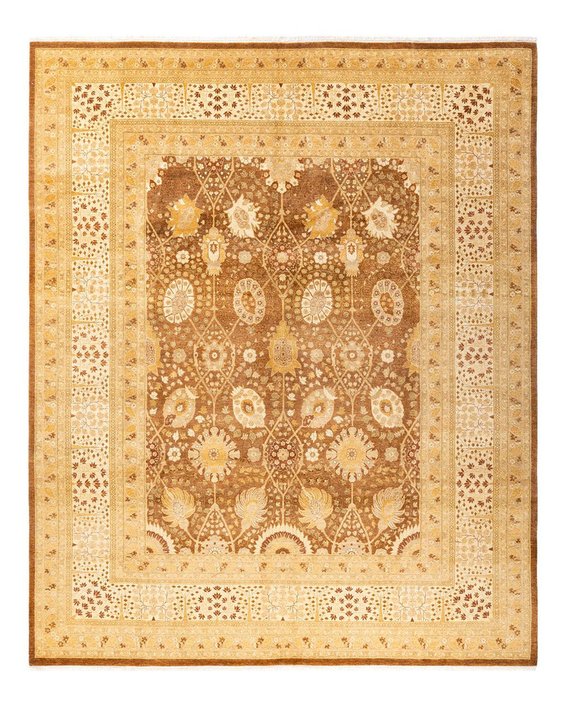 One-of-a-Kind Imported Hand-Knotted Area Rug  - Yellow, 8' 3" x 10' 2" - Modern Rug Importers