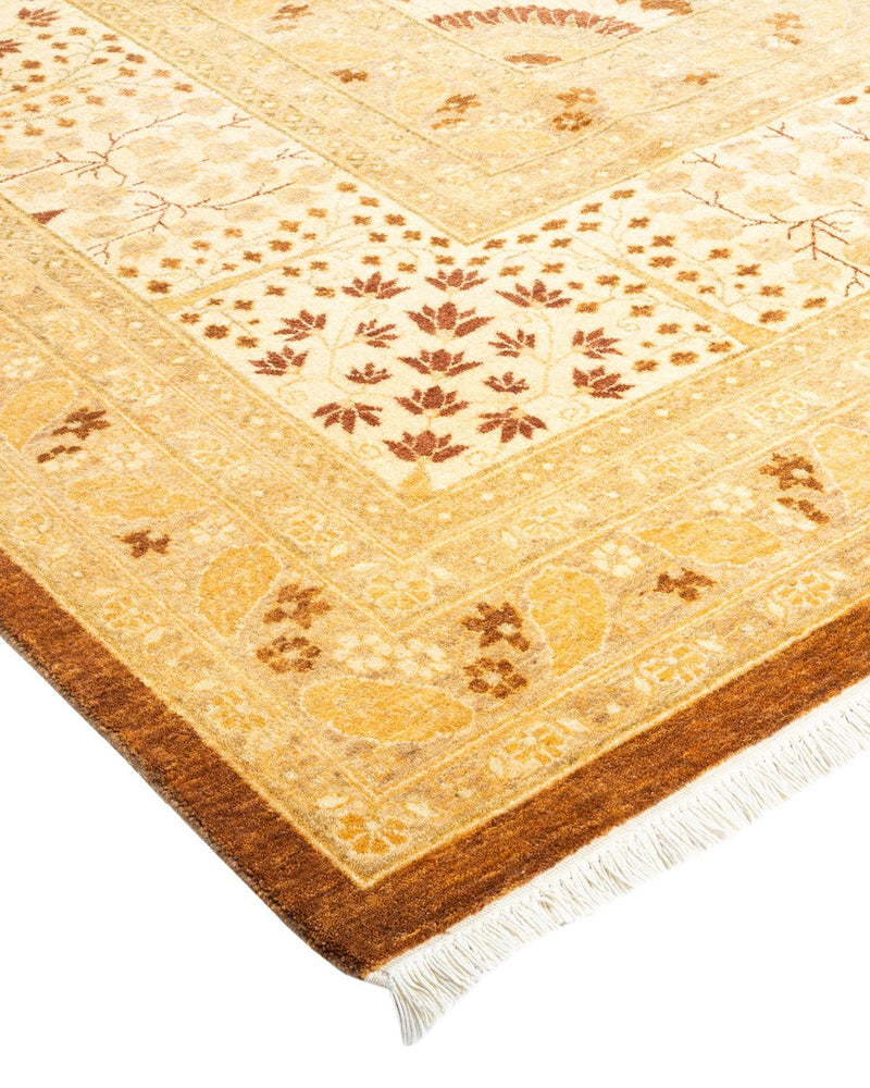 One-of-a-Kind Imported Hand-Knotted Area Rug  - Yellow, 8' 3" x 10' 2" - Modern Rug Importers