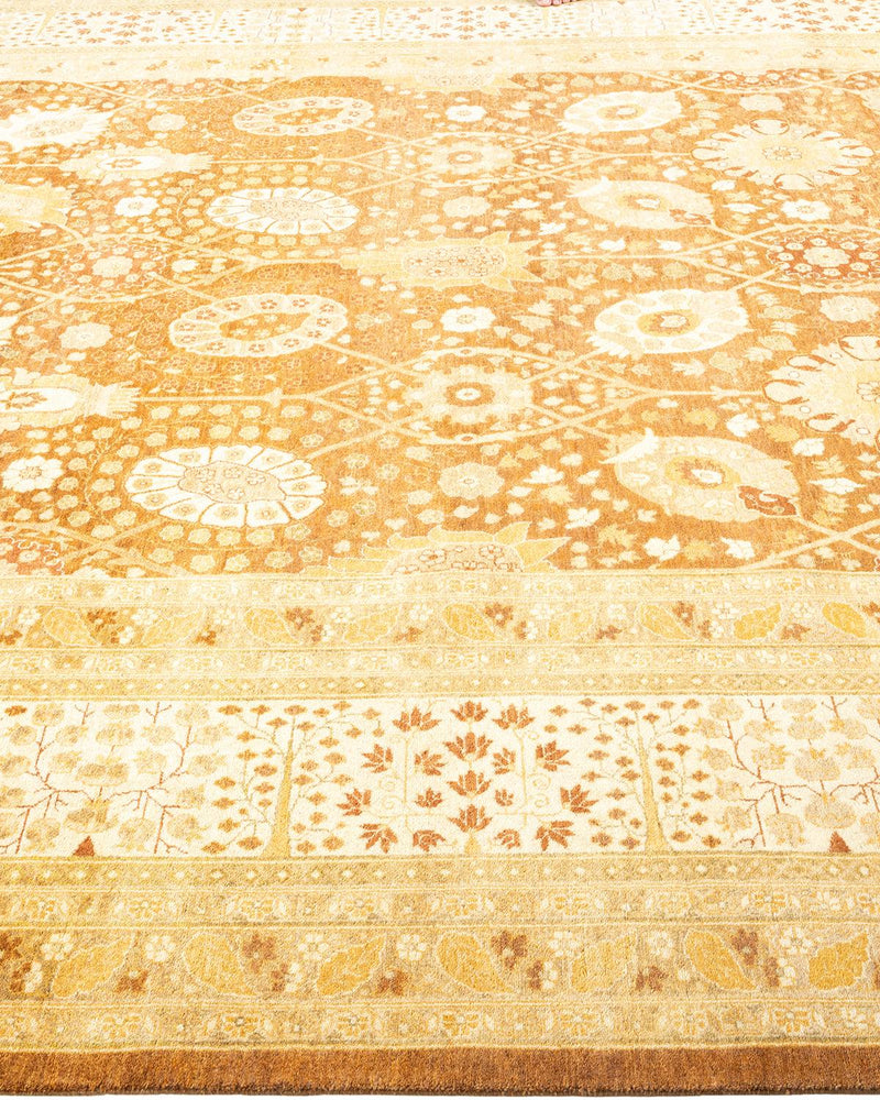 One-of-a-Kind Imported Hand-Knotted Area Rug  - Yellow, 8' 3" x 10' 2" - Modern Rug Importers