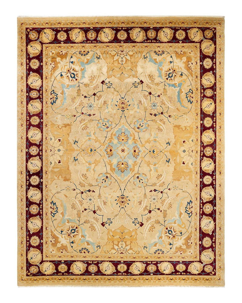 One-of-a-Kind Imported Hand-knotted Area Rug  - Yellow, 9' 1" x 11' 10" - Modern Rug Importers