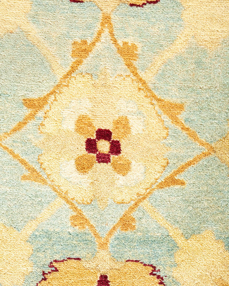 One-of-a-Kind Imported Hand-knotted Area Rug  - Yellow, 9' 1" x 11' 10" - Modern Rug Importers