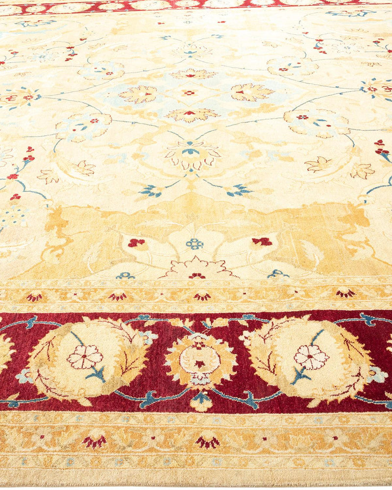One-of-a-Kind Imported Hand-knotted Area Rug  - Yellow, 9' 1" x 11' 10" - Modern Rug Importers