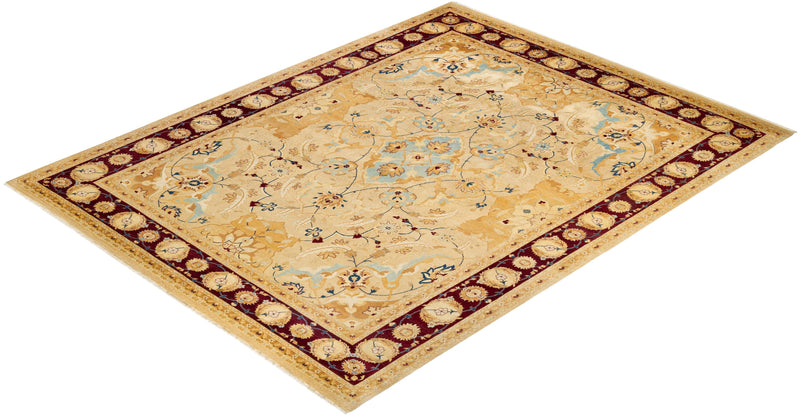 One-of-a-Kind Imported Hand-knotted Area Rug  - Yellow, 9' 1" x 11' 10" - Modern Rug Importers